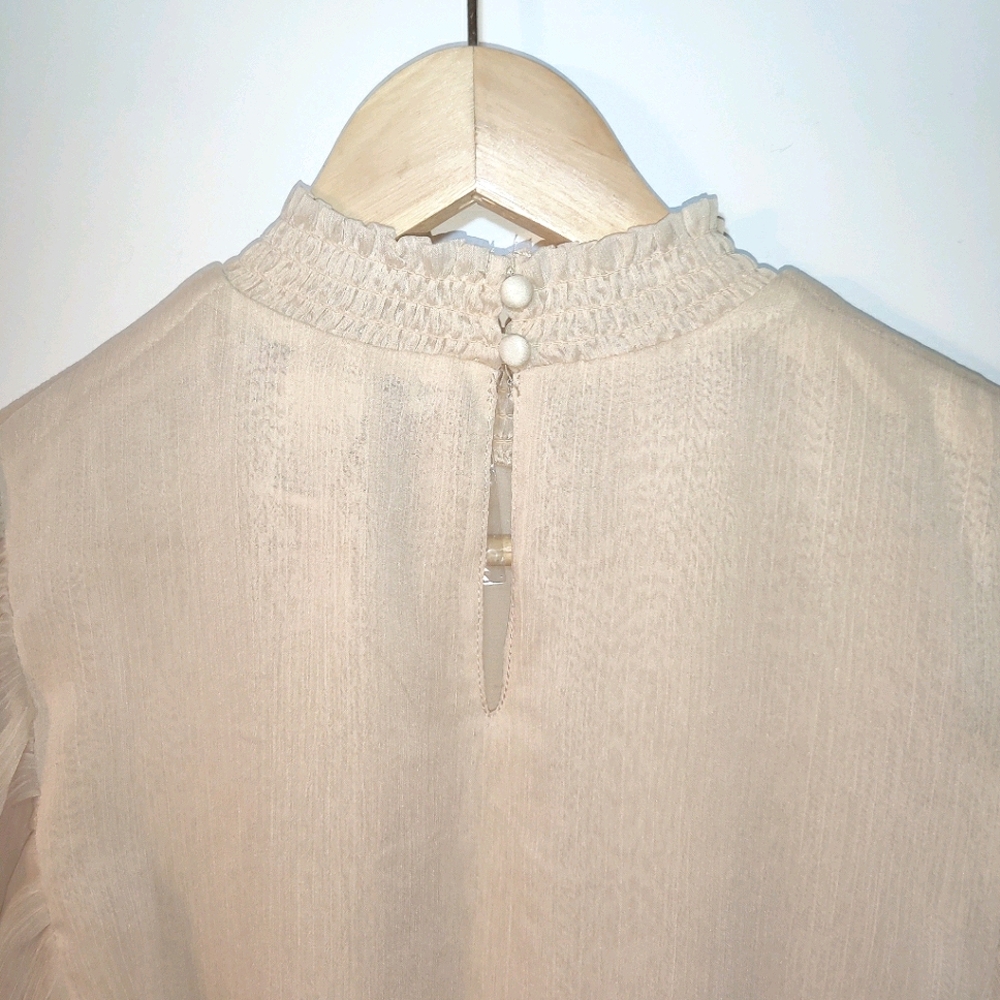 A. Calin By Flying Tomato Boho Sheer Peplum Blouse - Picture 4 of 10